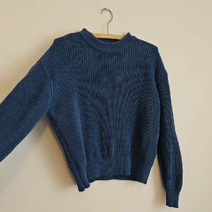 Textured Crewneck Sweater - Stone Blue